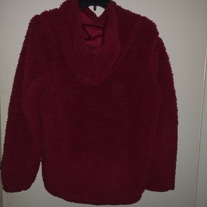 red fleece champion hoodie